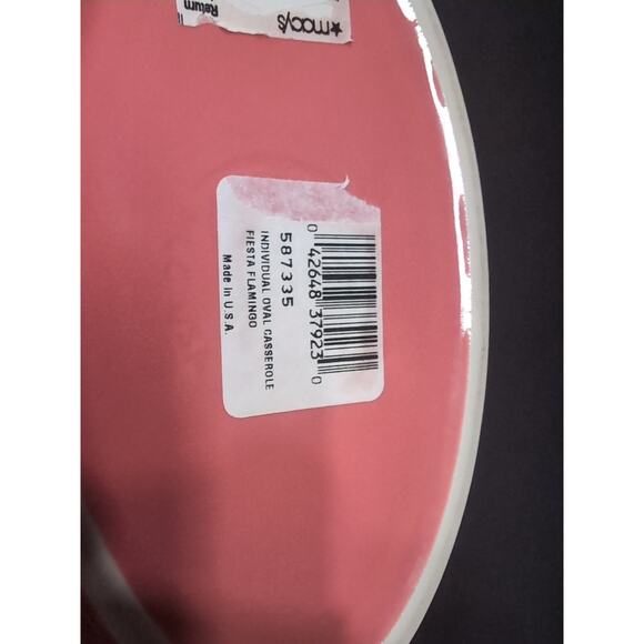 Fiestaware Flamingo Oval Casserole Baker, Individual Baker, NWT Fiesta‎ Cookware - Picture 4 of 11